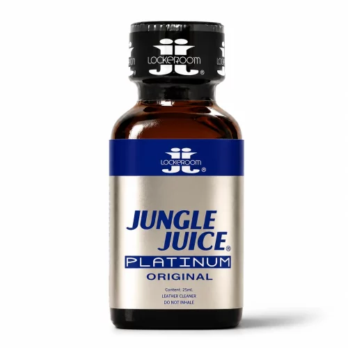 Poppers Jungle Juice Platinum Original 24 ml : référence historique Lockerroom au Canada avec formule pentyle stable et grand format iconique.