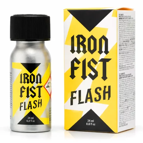 Poppers Iron Fist Flash 24 ml pentyle flacon aluminium jaune noir