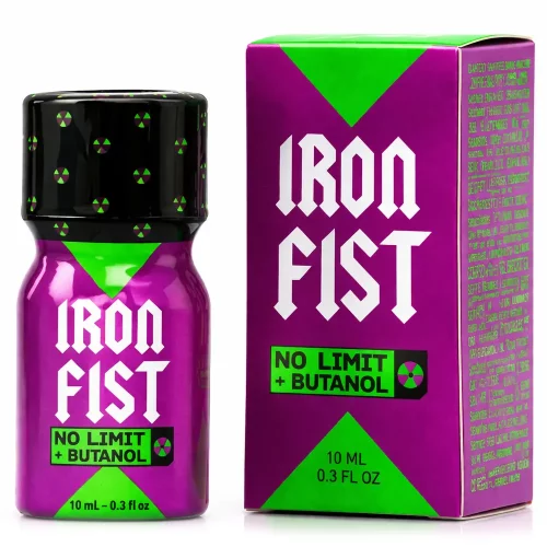 Poppers Iron Fist No Limit Mini 10 ml butanol flacon aluminium violet vert
