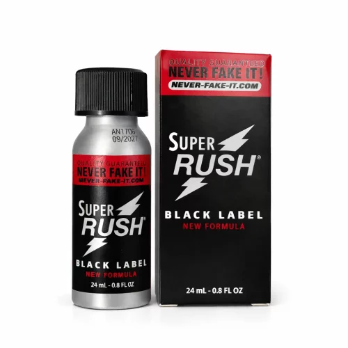 flacon de poppers Super Rush Black Label Amyl 24 ml Alu