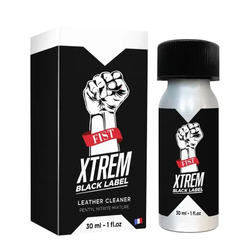 Poppers Fist Xtrem Black Label Pentyle 30 ml flacon aluminium noir et argent puissant Funline